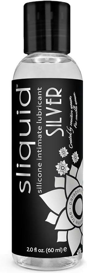 Sliquid Naturals Silver Silicone Lube 2 oz or 4.2 oz or 8.5 oz or 3.4 oz Lubes & Toys Cleaners - Silicone Based Sliquid  Buy in Singapore LoveisLove U4Ria 