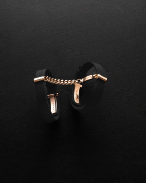 Crave ID Cuffs Stainless Steel & Silicone Bracelets Black/Rose Gold or Pink/Rose Gold Buy in Singapore LoveisLove U4Ria 