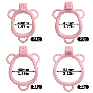 Realistic Nude Vagina Male Chastity Cage with 4 Rings, Pink Jewelled Silver Metal Plug and Belt For Him - Chastity Devices Buy Sex Toys in Singapore LoveisLove U4Ria