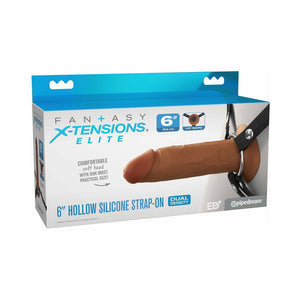 Fantasy X-Tensions Elite Hollow Silicone Strap-On 6 Inch or 7 Inch or 8 Light or Brown Hollow Strap-Ons Buy Sex Toys in Singapore LoveisLove U4Ria