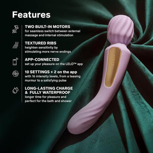 Lelo Switch App-Controlled Double-Sided Wand Vibrator lilac soft pink aqua Lelo Switch App-Controlled Double-Sided Wand Vibrator Award-Winning & Famous - Lelo Buy Sex Toys in Singapore LoveisLove U4Ria