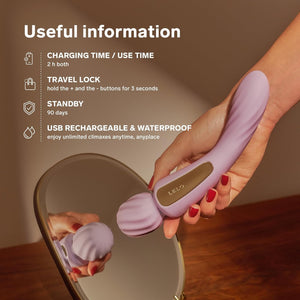 Lelo Switch App-Controlled Double-Sided Wand Vibrator lilac soft pink aqua Lelo Switch App-Controlled Double-Sided Wand Vibrator Award-Winning & Famous - Lelo Buy Sex Toys in Singapore LoveisLove U4Ria