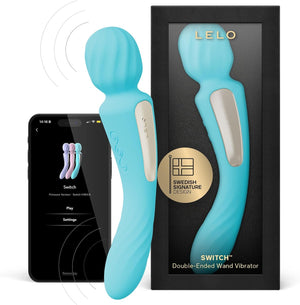 Lelo Switch App-Controlled Double-Sided Wand Vibrator lilac soft pink aqua Lelo Switch App-Controlled Double-Sided Wand Vibrator Award-Winning & Famous - Lelo Buy Sex Toys in Singapore LoveisLove U4Ria