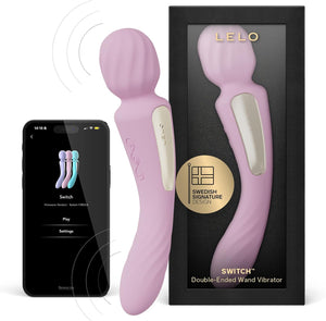 Lelo Switch App-Controlled Double-Sided Wand Vibrator lilac soft pink aqua Lelo Switch App-Controlled Double-Sided Wand Vibrator Award-Winning & Famous - Lelo Buy Sex Toys in Singapore LoveisLove U4Ria
