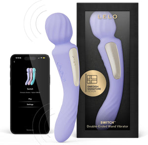 Lelo Switch App-Controlled Double-Sided Wand Vibrator lilac soft pink aqua Lelo Switch App-Controlled Double-Sided Wand Vibrator Award-Winning & Famous - Lelo Buy Sex Toys in Singapore LoveisLove U4Ria