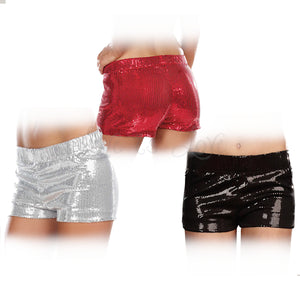 Dreamgirl 7791 Glam Short Silver, Red or Black Size M/L For Her - Women's Sexy Wear Buy Sex Toys in Singapore LoveisLove U4Ria