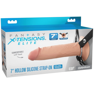 Fantasy X-Tensions Elite Hollow Silicone Strap-On 6 Inch or 7 Inch or 8 Light or Brown Hollow Strap-Ons Buy Sex Toys in Singapore LoveisLove U4Ria