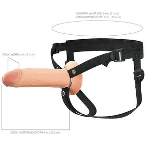 Fantasy X-Tensions Elite Hollow Silicone Strap-On 6 Inch or 7 Inch or 8 Light or Brown Hollow Strap-Ons Buy Sex Toys in Singapore LoveisLove U4Ria
