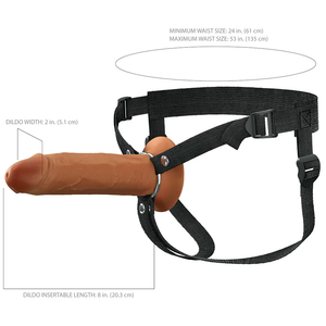 Fantasy X-Tensions Elite Hollow Silicone Strap-On 6 Inch or 7 Inch or 8 Light or Brown Hollow Strap-Ons Buy Sex Toys in Singapore LoveisLove U4Ria