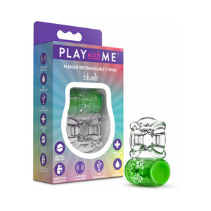 Blush Play With Me Pleaser Rechargeable C-Ring Blue or Neon Green Cock Rings - Vibrating Cock Rings Buy Sex Toys in Singapore LoveisLove U4Ria