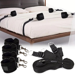 Adjustable Bed Restraint with Detachable Cuffs Set Black Bondage - Bedroom Bondage Kits Buy Sex Toys in Singapore LoveisLove U4Ria