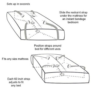 Adjustable Bed Restraint with Detachable Cuffs Set Black Bondage - Bedroom Bondage Kits Buy Sex Toys in Singapore LoveisLove U4Ria