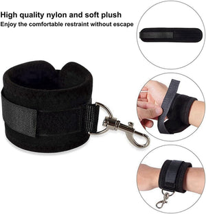 Adjustable Bed Restraint with Detachable Cuffs Set Black Bondage - Bedroom Bondage Kits Buy Sex Toys in Singapore LoveisLove U4Ria
