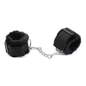 Adjustable Furry Wrist Cuffs with Removable Chain