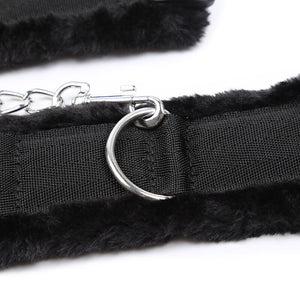 Adjustable Furry Wrist Cuffs with Removable Chain