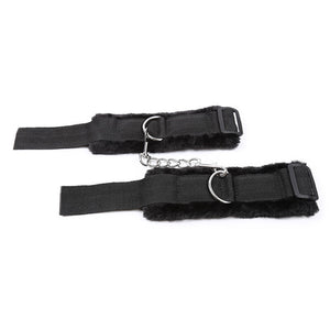 Adjustable Furry Wrist Cuffs with Removable Chain