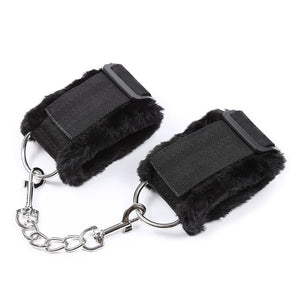 Adjustable Furry Wrist Cuffs with Removable Chain