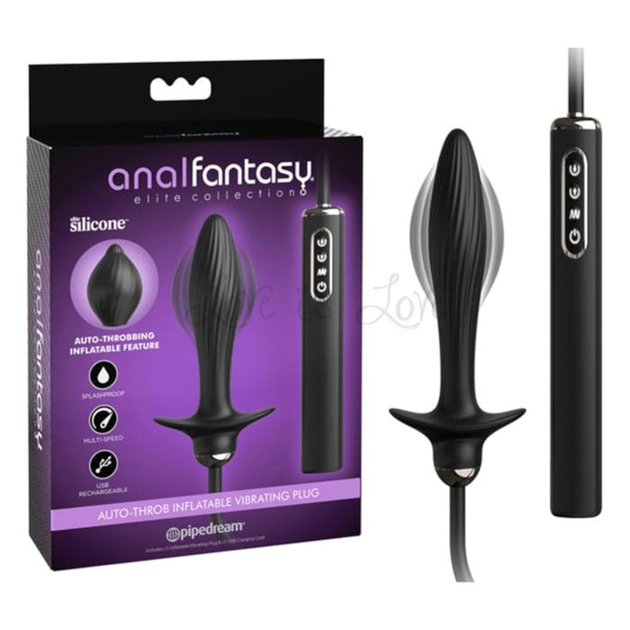 Anal Fantasy Elite Collection Auto-Throb Inflatable Vibrating Silicone Butt Plug (Last Piece)