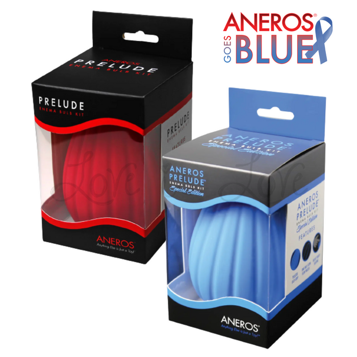 Aneros Prelude Enema Bulb Kit Anal Douche Red or Special Edition Blue