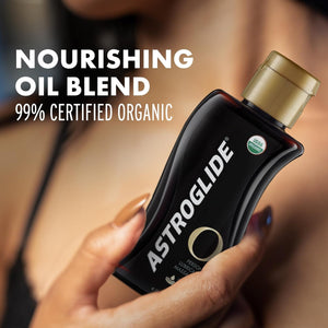 In new travel size packaging - Astroglide O Sensual Massage Oil Lubricant 2.5 fl oz/74ml