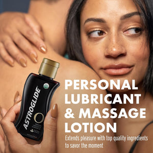 In new travel size packaging - Astroglide O Sensual Massage Oil Lubricant 2.5 fl oz/74ml