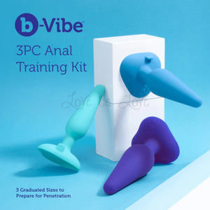 B-Vibe 3-Piece Silicone Anal Plug Training Kit With Suction Base Buy in Singapore LoveisLove U4Ria 