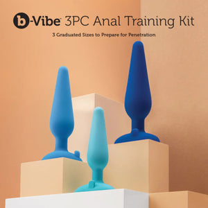 B-Vibe 3-Piece Silicone Anal Plug Training Kit With Suction Base Buy in Singapore LoveisLove U4Ria 
