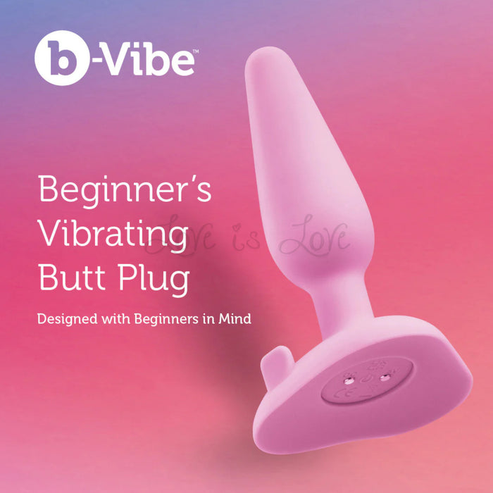 B-Vibe Beginner's Vibrating Silicone Butt Plug With Suction Base
