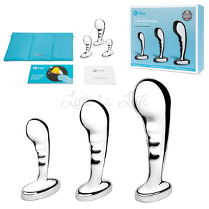 B-Vibe Stainless Steel P-Spot Plug Training Set Buy in Singapore LoveisLove U4Ria 
