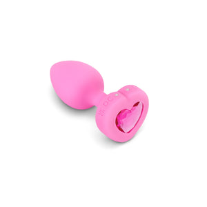 B-vibe Vibrating Heart Anal Plug with Heart-Shaped Jewel Base Pink S/M Or Red M/L  Buy in Singapore LoveisLove U4Ria 