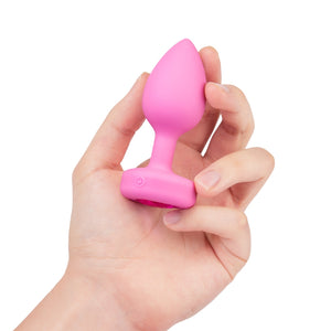 B-vibe Vibrating Heart Anal Plug with Heart-Shaped Jewel Base Pink S/M Or Red M/L  Buy in Singapore LoveisLove U4Ria 