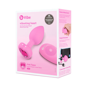 B-vibe Vibrating Heart Anal Plug with Heart-Shaped Jewel Base Pink S/M Or Red M/L  Buy in Singapore LoveisLove U4Ria 