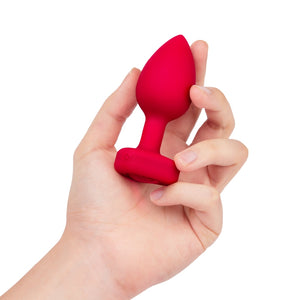 B-vibe Vibrating Heart Anal Plug with Heart-Shaped Jewel Base Pink S/M Or Red M/L  Buy in Singapore LoveisLove U4Ria 