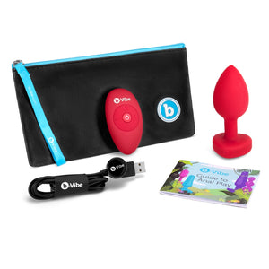 B-vibe Vibrating Heart Anal Plug with Heart-Shaped Jewel Base Pink S/M Or Red M/L  Buy in Singapore LoveisLove U4Ria 