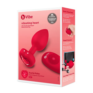 B-vibe Vibrating Heart Anal Plug with Heart-Shaped Jewel Base Pink S/M Or Red M/L  Buy in Singapore LoveisLove U4Ria 