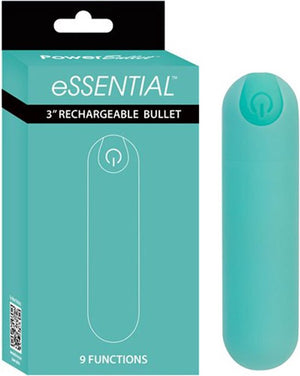 BMS Essential 3 Inch Rechargeable PowerBullet mini vibrator with travel case in teal. Buy PowerBullet in Singapore LoveisLove U4Ria