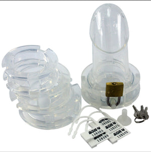 BON4L Large Silicone Chastity Device Kit Clear or Red or Black  Buy in Singapore LoveisLove U4Ria