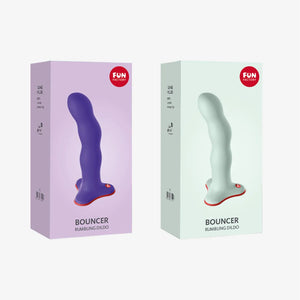 Fun Factory Bouncer Weighted Silicone Rumbling Dildo Sage Green or Flashy Purple Buy in Singapore LoveisLove U4Ria 