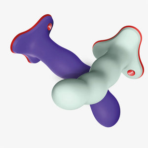 Fun Factory Bouncer Weighted Silicone Rumbling Dildo Sage Green or Flashy Purple Buy in Singapore LoveisLove U4Ria 