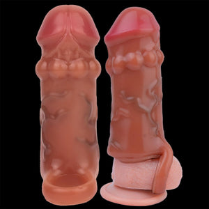 Bead Ring Liquid Silicone Realistic Cock Sheath 5.8 Inch #316