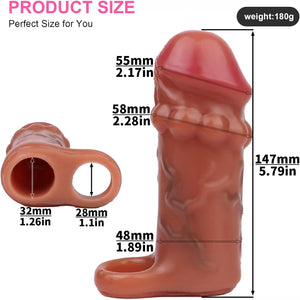 Bead Ring Liquid Silicone Realistic Cock Sheath 5.8 Inch #316