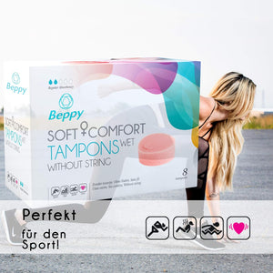 Beppy Soft and Comfort Tampons Wet Without String 8 Pack