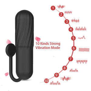 Black Power Ridges Bullet Vibrator Product Details, 10 Vibrating Pulse Patterns, Whisper Quiet Motor level, and Magnetic USB Charging