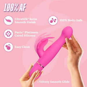 Blush Novelties Aria Naughty AF Rechargeable Silicone Rabbit Vibrator Vibrators - Rabbit Vibrators Buy Sex Toys in Singapore LoveisLove U4Ria