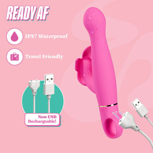 Blush Novelties Aria Naughty AF Rechargeable Silicone Rabbit Vibrator Vibrators - Rabbit Vibrators Buy Sex Toys in Singapore LoveisLove U4Ria