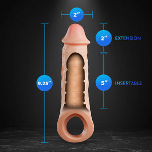 Blush Performance Plus Intrepid 9.25 Inch Silicone Penis Xtender Sleeve Extends By 2 " Thicken By 1.75 " Buy in Singapore LoveisLove U4Ria 