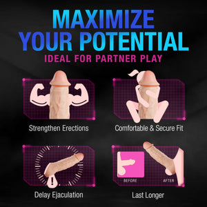 Blush Performance Plus Intrepid 9.25 Inch Silicone Penis Xtender Sleeve Extends By 2 " Thicken By 1.75 " Buy in Singapore LoveisLove U4Ria 