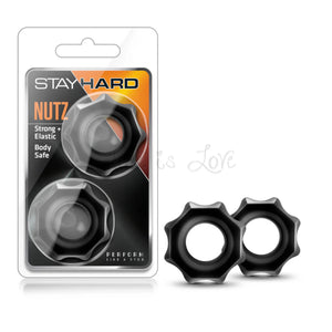 Blush Stay Hard Nutz Cockring 2-Pack Black Buy in Singapore LoveisLove U4Ria