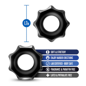 Blush Stay Hard Nutz Cockring 2-Pack Black Buy in Singapore LoveisLove U4Ria