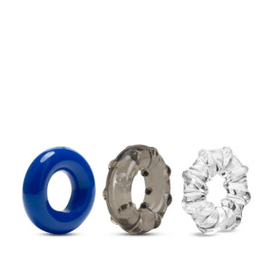 Blush Stay Hard Triple Stretch 3 Pack Cock Rings Cock Rings - Cock Ring Sets Buy Sex Toys in Singapore LoveisLove U4Ria